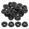 Uxcell 1 4-20 Serrated Flange Hex Lock Nuts 20pcs 304 Stainless Steel Non-slip Hexagon Nut Full Thread Bright Finish Black