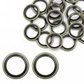 X Autohaux 20pcs Engine Oil Crush Washers Drain Plug Gaskets 12mm Id 18mm Od Bronze Tone For Car