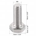 Uxcell M6x16mm Hex Bolts 304 Stainless Steel Hexagon Left Hand Screw Bolt 4pcs
