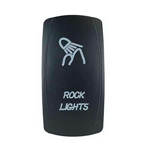 Laser Backlit White Rocker Switch Rock Lights 20a 12v On Off Led Light Stv Motorsports