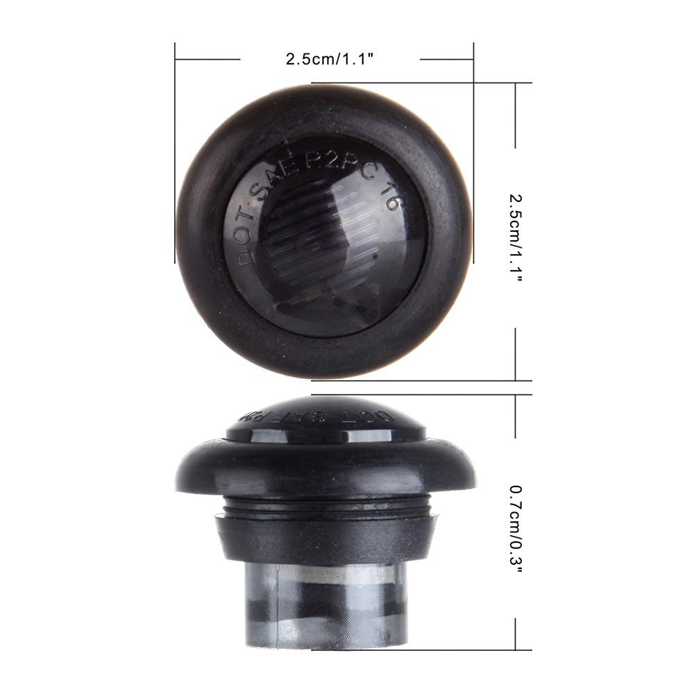 20 Pack Round Led Side Marker Lights Smoke Lens Red Light Waterproof Clearance Trailer For Truck Rv Atv And Car Universal