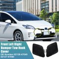 Uxcell 1 Pair Front Left Right Bumper Tow Hook Cover For Toyota Prius V 2015-2017 Eye Cap No 52128-47040 52127-47060 Black