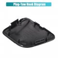 Uxcell 1 Pair Front Left Right Bumper Tow Hook Cover For Toyota Prius V 2015-2017 Eye Cap No 52128-47040 52127-47060 Black