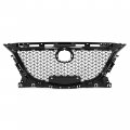 Hecasa Front Grille Assembly Compatible With 2014-2016 Mazda 3 Axela Bumper Grill Honeycomb Cover Mesh Black Painted Plastic
