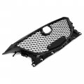 Hecasa Front Grille Assembly For 2014-2016 Mazda 3 Axela Bumper Grill Honeycomb Cover Mesh Black Painted Plastic