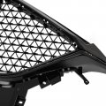 Hecasa Front Grille Assembly Compatible With 2014-2016 Mazda 3 Axela Bumper Grill Honeycomb Cover Mesh Black Painted Plastic
