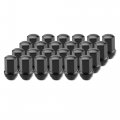 24 Piece 14x1 5 Pitch Wheel Lug Nuts 1 8 In Height 60 Degrees Conical Seat 7 Hex Black Finish Acorn 