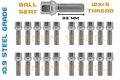 20 Piece Chrome 12x1 5 Ball Seat Extended Lug Bolts 33mm Shank Length Grade 10 9 Steel For Mercedes Benz Compatible Wheels 