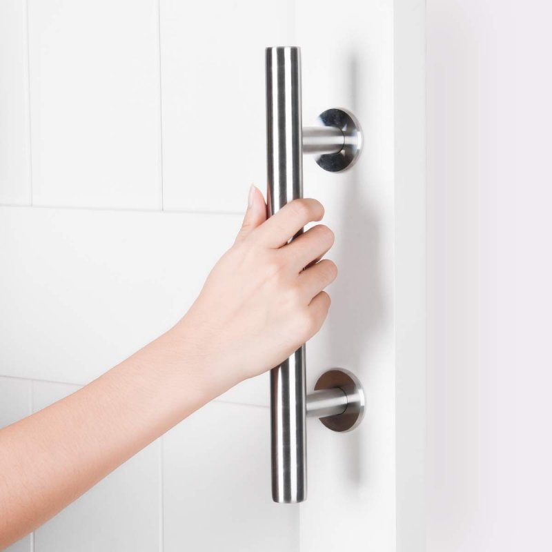 Smartstandard 10 Inch Sliding Barn Door Handle Pull And Flush Hardware Set Stainless Steel Large Rustic Two-side Design Round