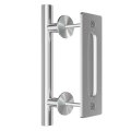 Smartstandard 10 Inch Sliding Barn Door Handle Pull And Flush Hardware Set Stainless Steel Large Rustic Two-side Design Round