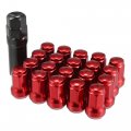 Acropix M12x1 25 Car Wheel Heptagon Lug Nut Acorn Cone Seat Closed End Bulge 32mm Screws With Socket Key Pack Of 21 Red 