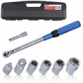 Abn Dual Direction Click Torque Wrench 3 8 Drive 10-100 Ft Lbs Foot Per Pound And Extension Adapter Set