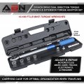 Abn Dual Direction Click Torque Wrench 3 8 Drive 10-100 Ft Lbs Foot Per Pound And Extension Adapter Set