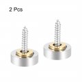 Uxcell Mirror Screws Decorative Caps Cover Nails Brushed Stainless Steel 16mm 2pcs