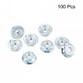Uxcell 8-32 Serrated Flange Hex Lock Nuts 100pcs Carbon Steel Non-slip Hexagon Nut Full Thread Bright Finish Silver