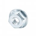Uxcell 8-32 Serrated Flange Hex Lock Nuts 100pcs Carbon Steel Non-slip Hexagon Nut Full Thread Bright Finish Silver