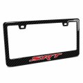 Ipick Image For Srt Red Logo Black Real 3k Carbon Fiber Finish Abs Plastic License Plate Frame