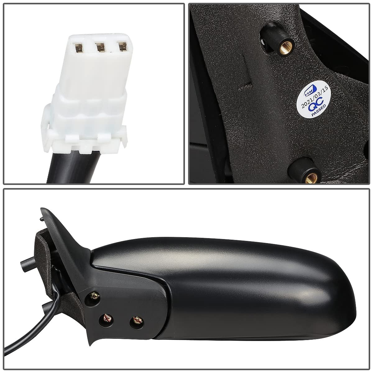 Ni1320120 Factory Style Driver Left Side Mirror Manual Folding Power Adjust For Altima 93-97 Textured Black