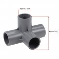 Uxcell 4-way Elbow Pvc Pipe Fitting Furniture Grade 20mm Size Tee Corner Fittings Gray 10pcs