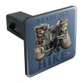 Ready Set Hike Hiking Shoes Lab Labrador Puppy Dog Humor Funny Tow Trailer Hitch Cover Plug Insert