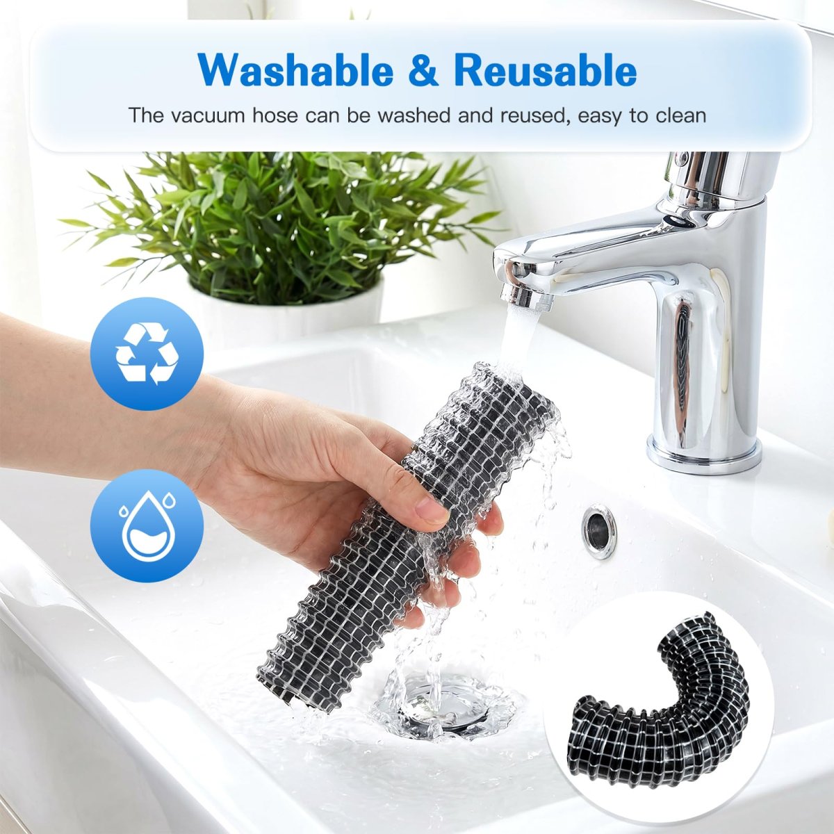 Vacuum Lower Nozzle Hoses For Hv300 Hv301 Hv302 Hv320 Hv321 Hv322 6 In X 1 25 With Cleaning Brush 2 Pack