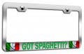 Got Spaghetti Italian Italy Chrome Metal License Plate Frame Tag Holder Universal Fit For Us And Canada Vehicles 12 5 X 6 In 
