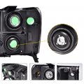 G-plus Headlights Replacement For 07-13 Gmc Sierra 1500 07-14 2500 Hd 3500 Headlamps Left And Right Side Smokya Lensa Black