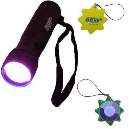 Hqrp 12 Led Flashlight Blacklight For Magnetic Surface Analysis With 365 Nm Wavelength Plus Sun Meter