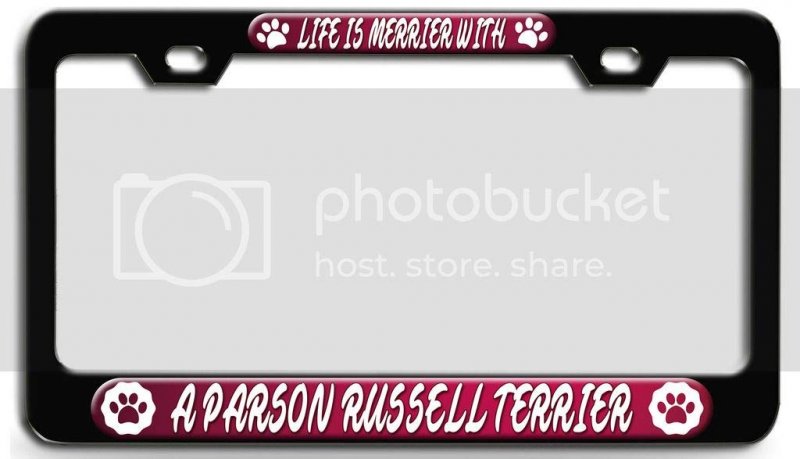 Life Is Merrier With A Parson Russell Terrier Dogs Pets Bl 3d Metal License Plate Frame Auto Suv Truck Tag Holder F86