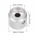 Uxcell Stereo Knob 20 6 17 Mm Aluminium Alloy Volume Control Knobs Sliver 2pcs