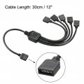 Uxcell Rgb Splitter Cable 1 Female To 5 4 Pin Extension Connector Cord Wire For 5050 3528 Led Light Strips 30cm Length 2pcs