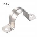 Uxcell 32mm 1 3 Rigid Pipe Strap 2 Holes 304 Stainless Steel Tension Tube Clip Clamp 10pcs