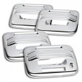 Eparts 4 Pieces Mirror Chrome Plated Abs Side Door Handle Trim Cover Cap Fit For 20 2014 Ford F-150 4 With Keypad Hole 