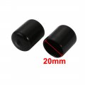 Uxcell 2pcs 20mm Inner Dia Pvc Flexible Vinyl End Cap Screw Thread Protector Cover Black