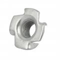 Uxcell M10 Thread Dia Metal 4 Prongs Full Threaded T-nut Tee Nuts Silver Tone 20pcs