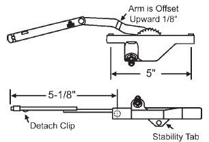 Bright White Left Hand Rear Face-mounted Dyad Casement Window Operator