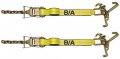 Qty 2 Ba Products 38-100-x2 Ratchet With Chain Tail Strap W R T Mini J Cluster Hook For Rollback Car Hauler Carrier Flat Bed 