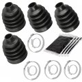 Caltric 2 Front Axle Outer And Inner Cv Boot Kit Compatible With Kawasaki Mule 610 Kaf400 4x4 2009-2016