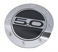 2015-2020 Mustang Silver Black Fuel Door 5 0 Logo