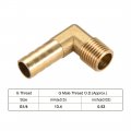 Uxcell Brass Barb Hose Fitting 90 Degree Elbow 10mm Barbed To 1 4 Pt Male Pipe Adapter Connector 2pcs