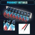 Car Marine Boat 8 Gang 5 Pin Toggle Rocker Switch Panel 12v 24v Circuit Breaker Blue Led Indicator Waterproof Aluminum For Atvs