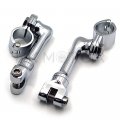 Hk Group Motorcycle Chrome Long Angled Adjustable Peg Mounting Kit With Footpeg Foot Rest For V-star Roadstar Suzuki Boulevard