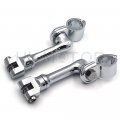 Hk Group Motorcycle Chrome Long Angled Adjustable Peg Mounting Kit With Footpeg Foot Rest For V-star Roadstar Suzuki Boulevard