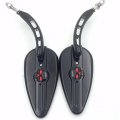 Httmt Mt383a- Black Skull Side Mirrors Compatible With 1984 And Up H-d Dyna Street Bob Low Rider Fat Wide Glide Switchback Cvo