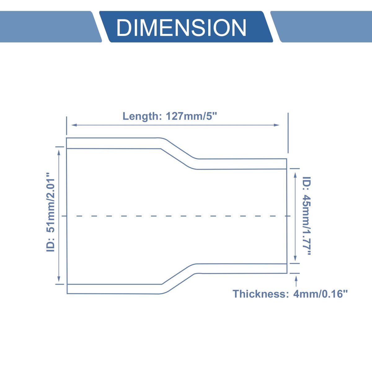 1 Pcs Straight Coupler Silicone Hose 45mm 77 -51mm 2 01 Id 127mm 5 Length 0a Car Coolant 3-ply 4mm Thickness Air Intake Turbo