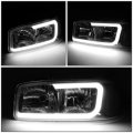 Led Drl Smoked Housing Clear Corner Headlight Bumper Lamps Tool Kit Compatible With Gmc Yukon Xl 1500 Sierra 00-07