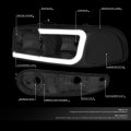 Led Drl Smoked Housing Clear Corner Headlight Bumper Lamps Tool Kit Compatible With Gmc Yukon Xl 1500 Sierra 00-07