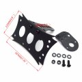 Httmt Mt409-bk Black Custom Horizontal Vertical Zigzag Style Side Mount License Plate Bracket 7 Inches X 4 Compatible With H-d