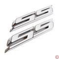 3 Pieces Small Tilt Ss Grill Side Trunk Emblem Badge Decal With Sticker For Chevy Impala Cobalt Camaro 2010-2016 White Letter