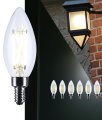 8w Led Filament B11 Candle Tip Light Bulb 3500k Neutral White 760 Lumens E12 Candelabra Base Dimmable 300 Degrees Beam Wet 